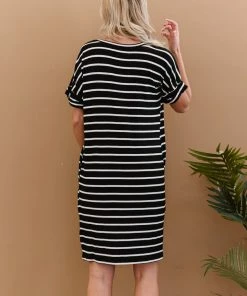 Trendsi Carefree Confidence Striped T-Shirt Dress (GHG-S) GHG- Shop Singles