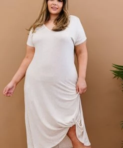 Trendsi Plot Twist T-Shirt Dress With Pockets Apparel