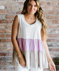 Trendsi Apparel Watching The Sunset Color Block Babydoll Tank