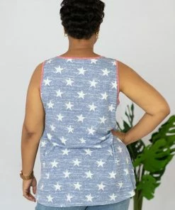 Trendsi Apparel Star Printed Sequin Pocket Tank