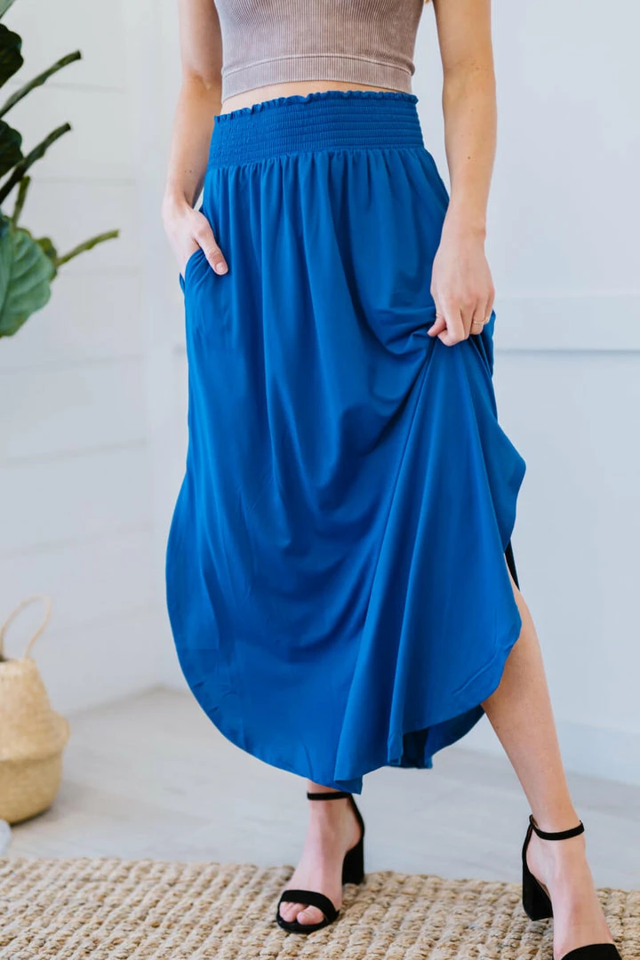 Trendsi Hanley Midi Skirt - Blue & Camel 3 Trendsi Hanley Midi Skirt - Blue & Camel