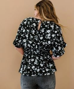 Trendsi Apparel Floral Peplum Blouse