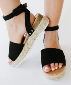 Trendsi Every Step Espadrille Platform Sandal In Black