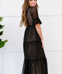 Trendsi XOXO Lace Overlay Midi Dress