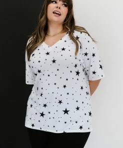 Trendsi Apparel Made Of Stars Tee In Ivory And Black