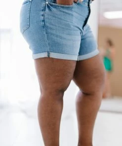 Trendsi Apparel Judy Blue Trisha High Rise Cuffed Denim Shorts