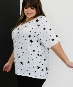 Trendsi Apparel Made Of Stars Tee In Ivory And Black