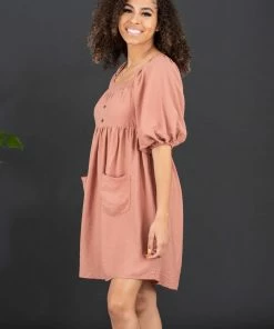Trendsi I Promise Puff Sleeve Dress Apparel