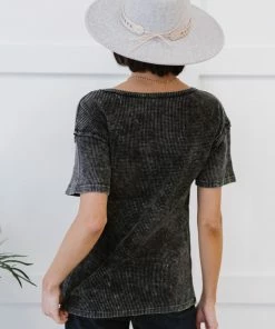 Trendsi Mineral Washed Thermal Knit Top
