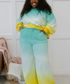 Trendsi Summer Breeze Ombre Wide Leg Sweat Pants Apparel