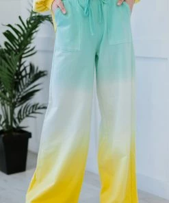 Trendsi Summer Breeze Ombre Wide Leg Sweat Pants Apparel