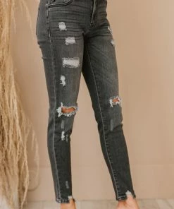 Trendsi Kancan Maggie Mid-Rise Distressed Skinny Jeans Apparel