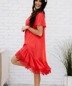 Trendsi Fly With Me Button Down Ruffle Dress