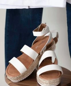 Trendsi GHG- Shop Singles On The Doorstep Espadrille Platform Sandals In White (GHG-7.5)