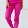 Trendsi Judy Blue Gabriella Cuffed Slim Fit Jeans In Neon Pink