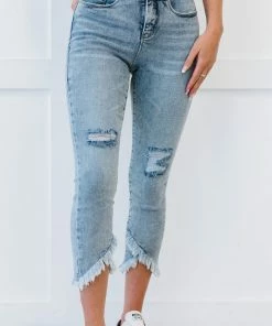 Trendsi Apparel YMI Jeanswear Isabella Petite Frayed Tulip Hem Ankle Jeans