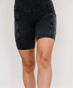 Trendsi Apparel Kickin' Back Mineral Wash Biker Shorts With Pockets