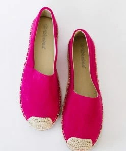 Trendsi In Step Espadrille Slip-On Flats In Fuchsia Apparel