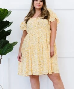 Trendsi Fresh As A Daisy Floral Tiered Mini Dress Apparel