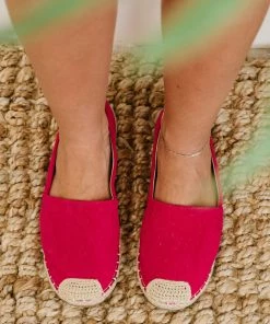 Trendsi In Step Espadrille Slip-On Flats In Fuchsia Apparel