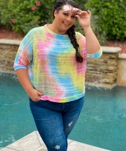 Boutique Simplified Pixie Dust Loose Knit Top