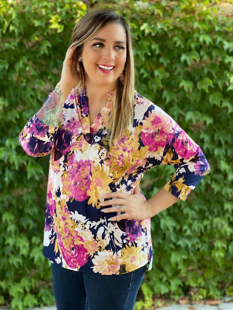 Boutique Simplified As The Leaves Change 3/4 Sleeve Top 3 Boutique Simplified As The Leaves Change 3/4 Sleeve Top