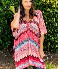 Boutique Simplified Beachy Waves Loose Fit Poncho