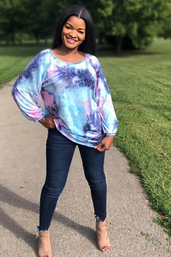 Boutique Simplified Blown Away Tie Dye Long Sleeve 1 Boutique Simplified Blown Away Tie Dye Long Sleeve