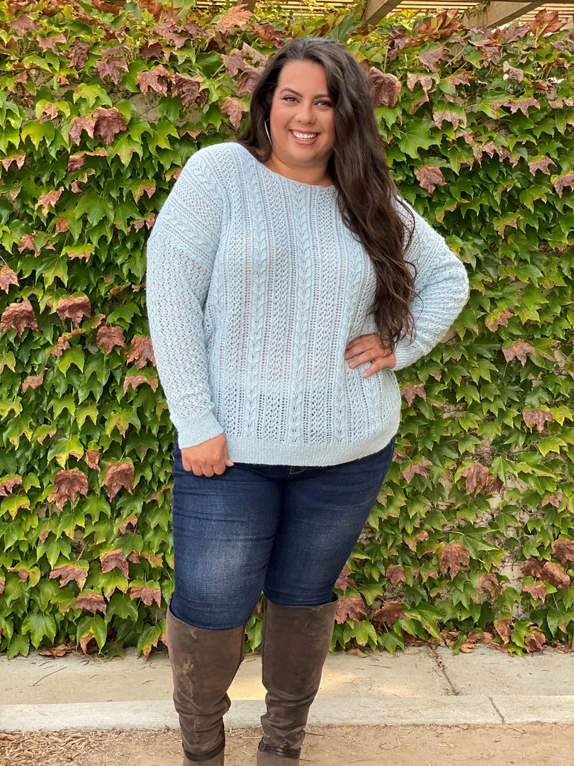 Boutique Simplified Clear Skies Cable Knit Sweater 3 Boutique Simplified Clear Skies Cable Knit Sweater