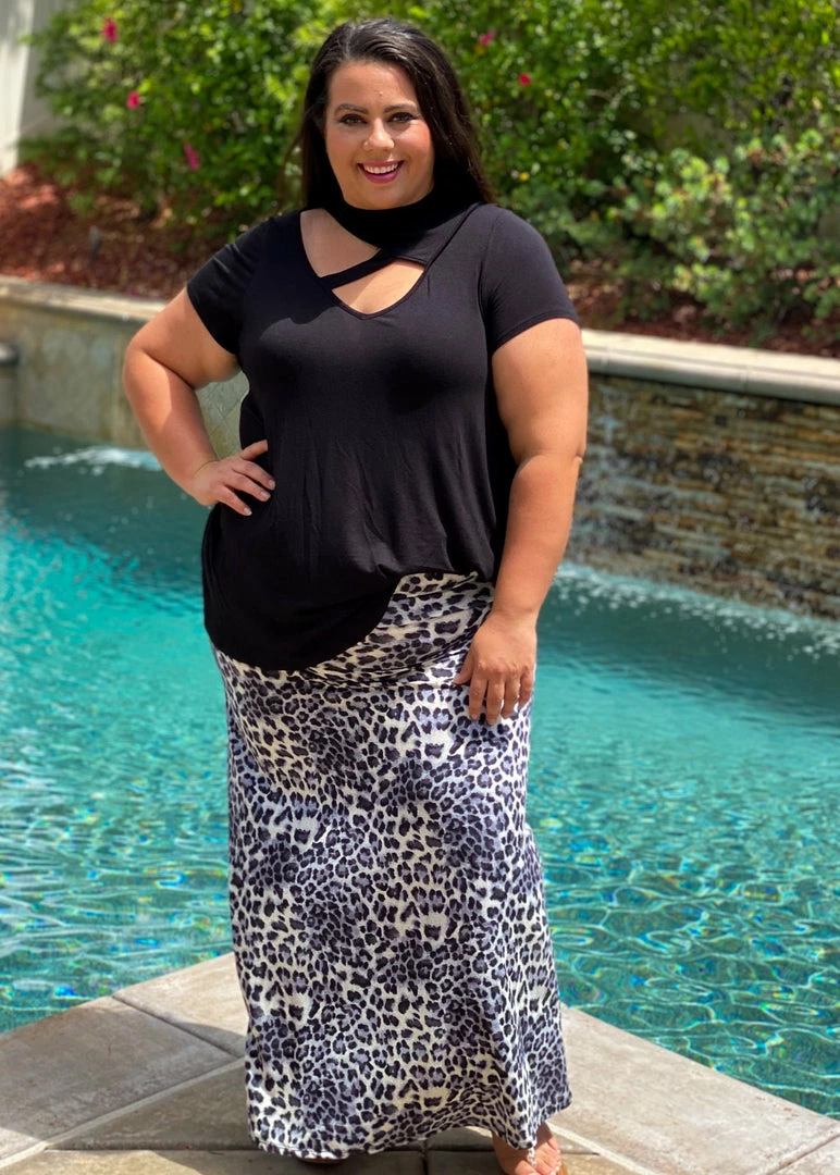 Boutique Simplified Snow Leopard Maxi Skirt 4 Boutique Simplified Snow Leopard Maxi Skirt