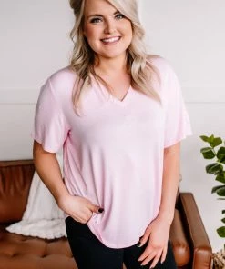 No Ship Drop Ship One For The Tee In Baby Pink