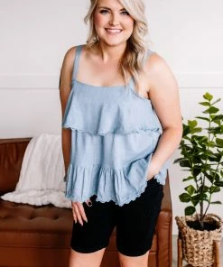 No Ship Drop Ship Laced With Tiers In Dusty Denim Blue