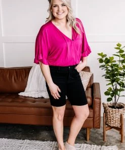 No Ship Drop Ship Let's Get Loud Bodysuit In Magenta Apparel