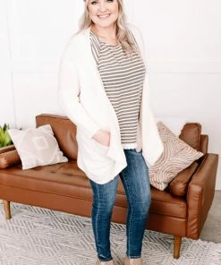 No Ship Drop Ship Apparel Bring Out Your Best Look Cardigan In Cream