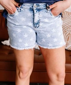 No Ship Drop Ship GHG- Shop Singles Cosmic Connection Star Judy Blue Shorts (GHG-S)