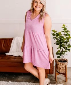 No Ship Drop Ship On The Level Tiered Baby Doll Dress In Radiant Lilac