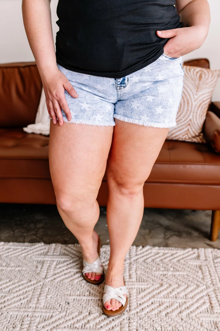 No Ship Drop Ship GHG- Shop Singles Cosmic Connection Star Judy Blue Shorts (GHG-S) 10 No Ship Drop Ship GHG- Shop Singles Cosmic Connection Star Judy Blue Shorts (GHG-S)