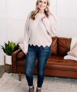 No Ship Drop Ship What's Your Pointelle Sweater In Cream