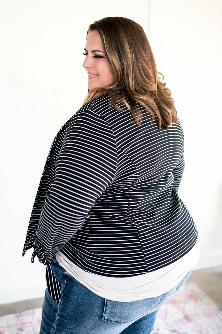 No Ship Drop Ship We're In Business Now Knit Blazer In Black & White 17 No Ship Drop Ship We're In Business Now Knit Blazer In Black & White