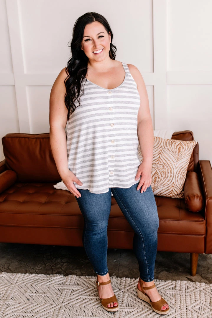 No Ship Drop Ship Run Into Me Faux Button Sleeveless Top 3 No Ship Drop Ship Run Into Me Faux Button Sleeveless Top