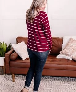 No Ship Drop Ship The Stripes Have It Long Sleeve Top In Magenta Apparel 16 No Ship Drop Ship The Stripes Have It Long Sleeve Top In Magenta Apparel