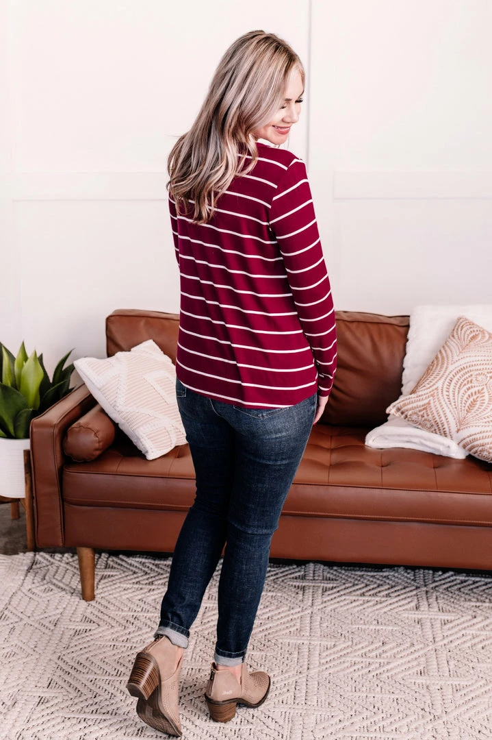 No Ship Drop Ship The Stripes Have It Long Sleeve Top In Magenta Apparel 7 No Ship Drop Ship The Stripes Have It Long Sleeve Top In Magenta Apparel