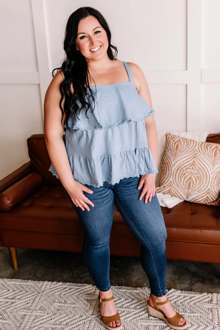 No Ship Drop Ship Laced With Tiers In Dusty Denim Blue (GHG-S) GHG- Shop Singles 3 No Ship Drop Ship Laced With Tiers In Dusty Denim Blue (GHG-S) GHG- Shop Singles