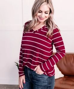No Ship Drop Ship The Stripes Have It Long Sleeve Top In Magenta Apparel 13 No Ship Drop Ship The Stripes Have It Long Sleeve Top In Magenta Apparel