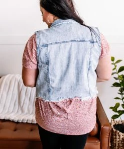No Ship Drop Ship Short And Sweet Distressed Denim Vest By Risen 15 No Ship Drop Ship Short And Sweet Distressed Denim Vest By Risen