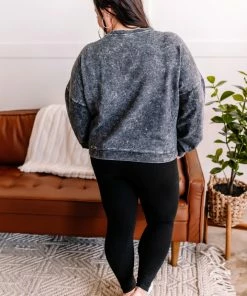 No Ship Drop Ship Apparel Before Time Pullover In Washed Charcoal