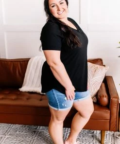 No Ship Drop Ship Waiting On You Ribbed V Neck Top In Black 11 No Ship Drop Ship Waiting On You Ribbed V Neck Top In Black