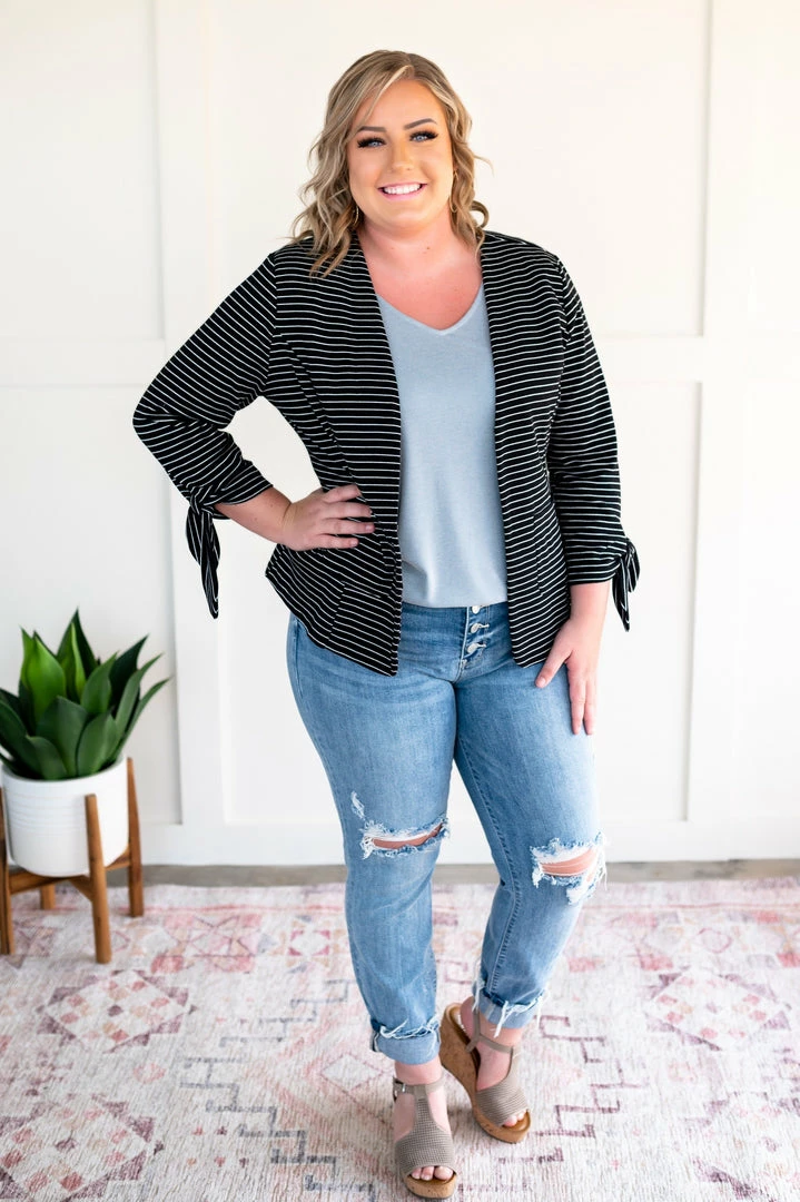 No Ship Drop Ship We're In Business Now Knit Blazer In Black & White 10 No Ship Drop Ship We're In Business Now Knit Blazer In Black & White