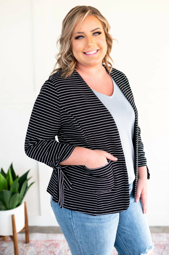 No Ship Drop Ship We're In Business Now Knit Blazer In Black & White 13 No Ship Drop Ship We're In Business Now Knit Blazer In Black & White