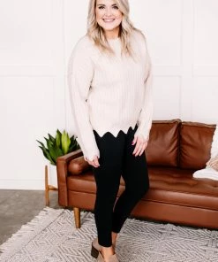 No Ship Drop Ship What's Your Pointelle Sweater In Cream